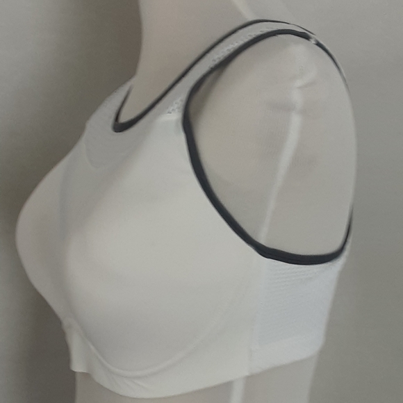MAIDENFORM Wirefree White Gray Trim High Impact Sports Bra Sz 38D - NWOT - Picture 3 of 9